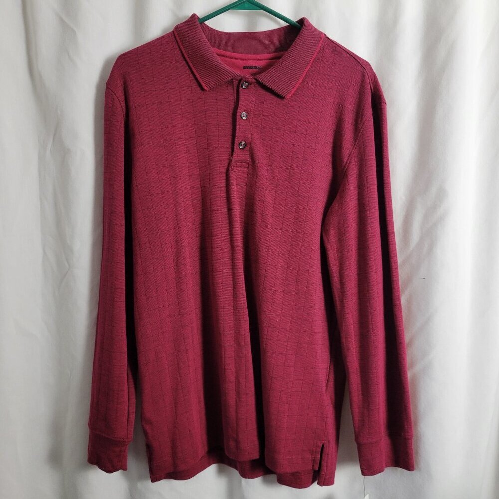 NEW George Shirt Red collared preppy business casual Men's 34-36 versatile NWT